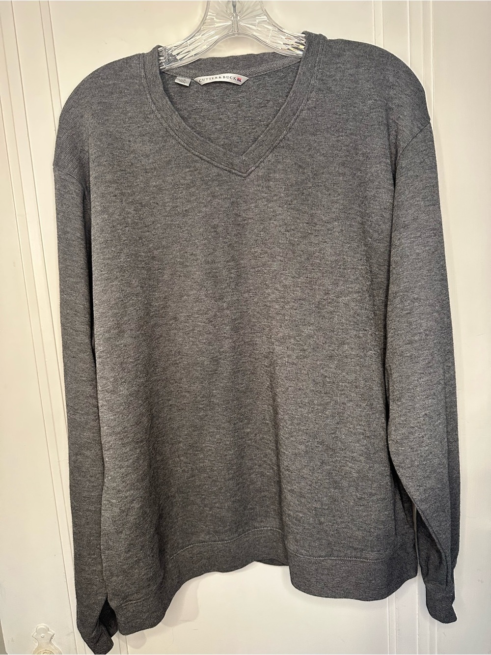 Cutter & Buck Men's V-Neck Sweater in Heather Gray